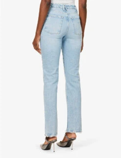 GOOD AMERICAN Good Boy Straight-leg Mid-rise Stretch-cotton And Recycled-cotton Denim Jeans -Women Clothing Store R04147919 INDIGO381 ALT04