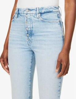 GOOD AMERICAN Good Boy Straight-leg Mid-rise Stretch-cotton And Recycled-cotton Denim Jeans -Women Clothing Store R04147919 INDIGO381 ALT06