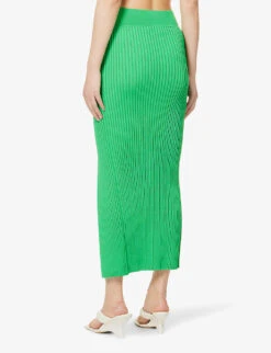 Yvonne Cut-out Knitted Midi Skirt -Women Clothing Store R04148506 VIVIDGREEN ALT03
