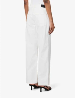 The Barker Brand-patch Wide-leg High-rise Organic-denim Jeans -Women Clothing Store R04148533 SOLABRIGHTWHITE ALT03