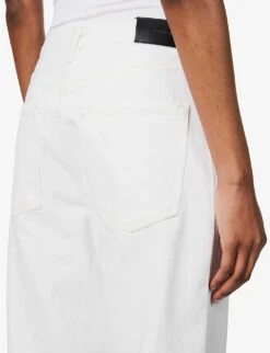 The Barker Brand-patch Wide-leg High-rise Organic-denim Jeans -Women Clothing Store R04148533 SOLABRIGHTWHITE ALT05