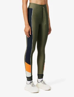 Track Side-stripe Recycled-polyamide-blend Leggings -Women Clothing Store R04148928 KHAKI ALT02