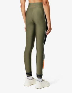 Track Side-stripe Recycled-polyamide-blend Leggings -Women Clothing Store R04148928 KHAKI ALT03