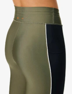 Track Side-stripe Recycled-polyamide-blend Leggings -Women Clothing Store R04148928 KHAKI ALT04