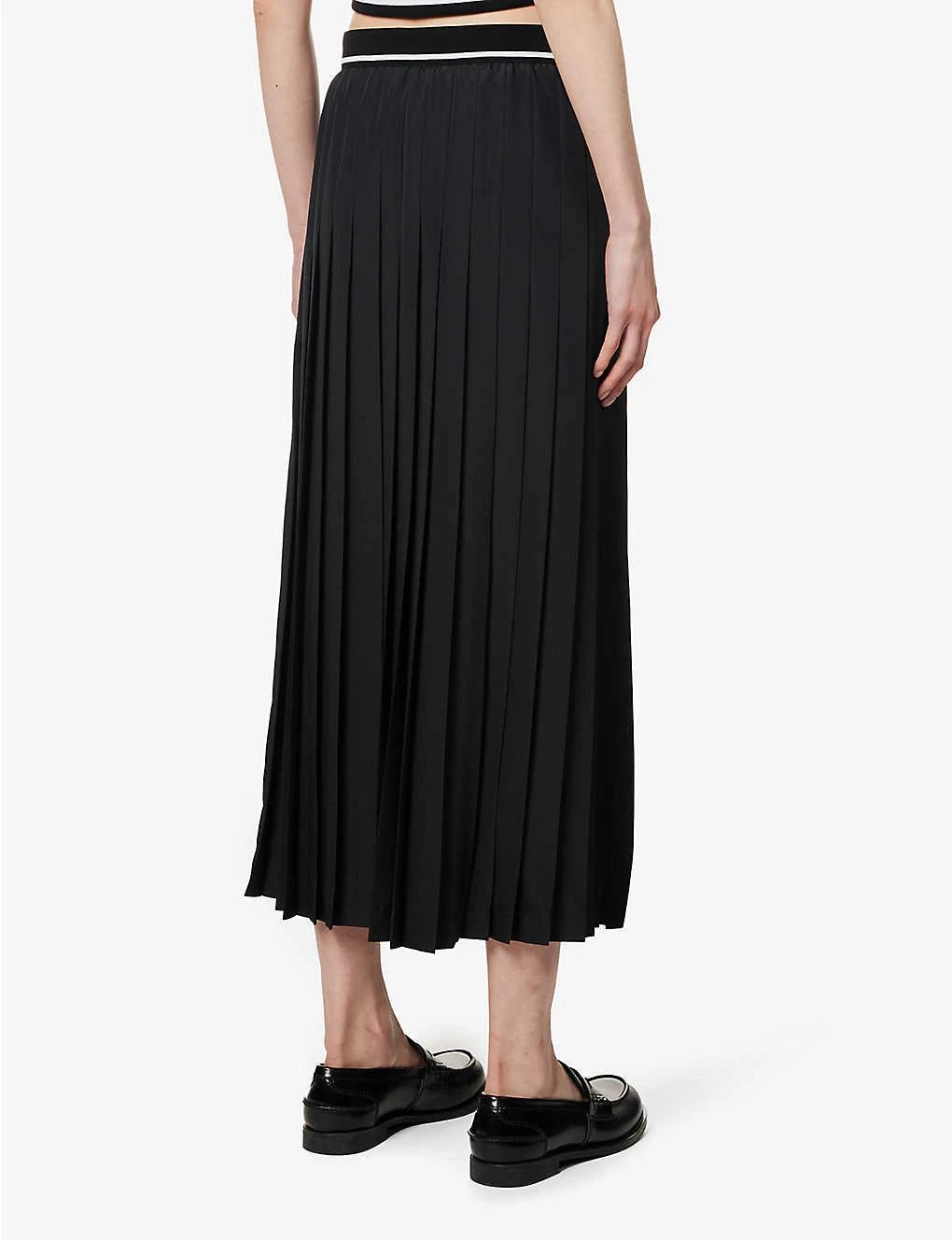 Miu Miu Pleated High-rise Woven Midi Skirt 4 Miu Miu Pleated High-rise Woven Midi Skirt - Image 4