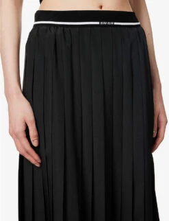 Miu Miu Pleated High-rise Woven Midi Skirt 9 Miu Miu Pleated High-rise Woven Midi Skirt -Women Clothing Store R04149729 NERO ALT04