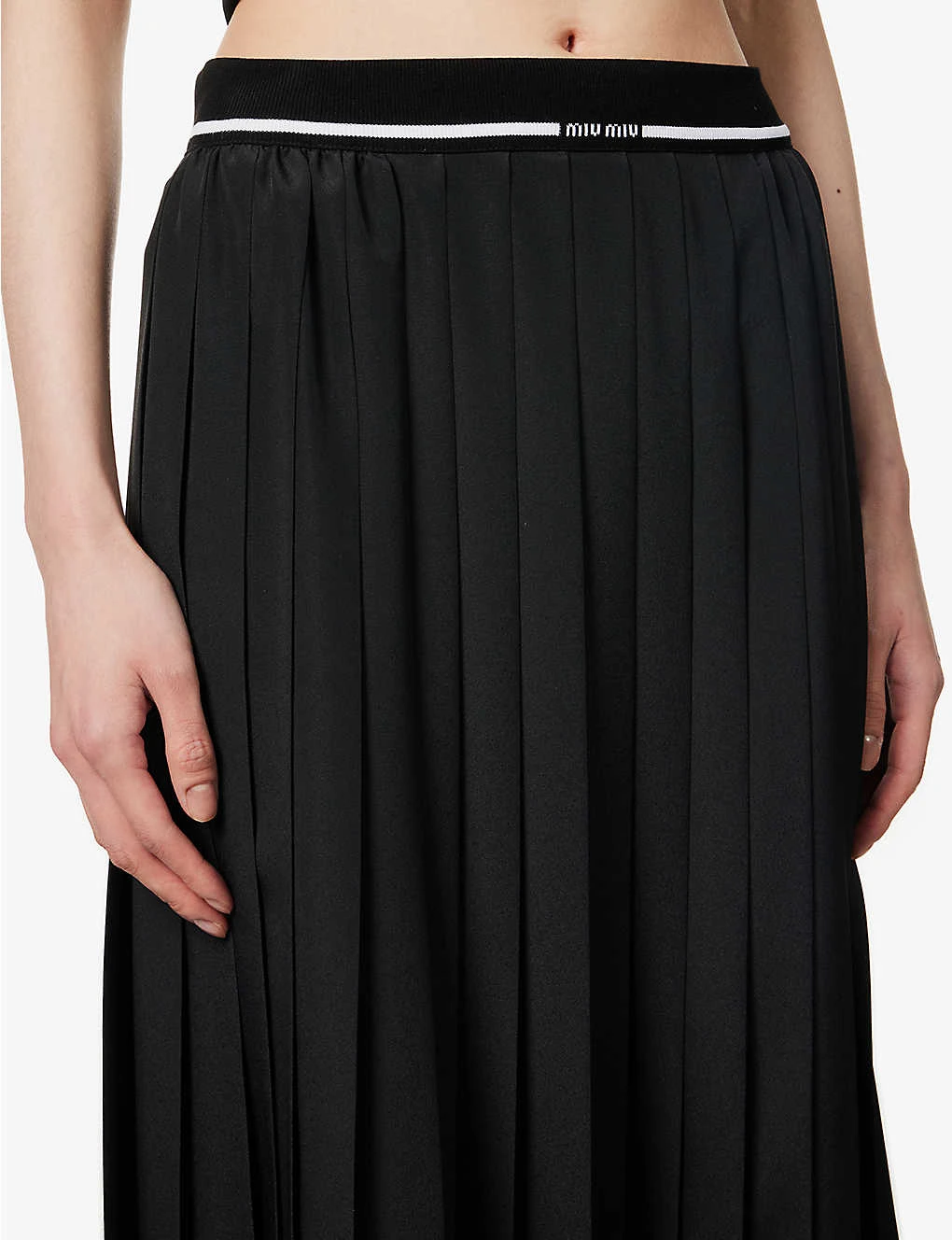 Miu Miu Pleated High-rise Woven Midi Skirt 5 Miu Miu Pleated High-rise Woven Midi Skirt - Image 5
