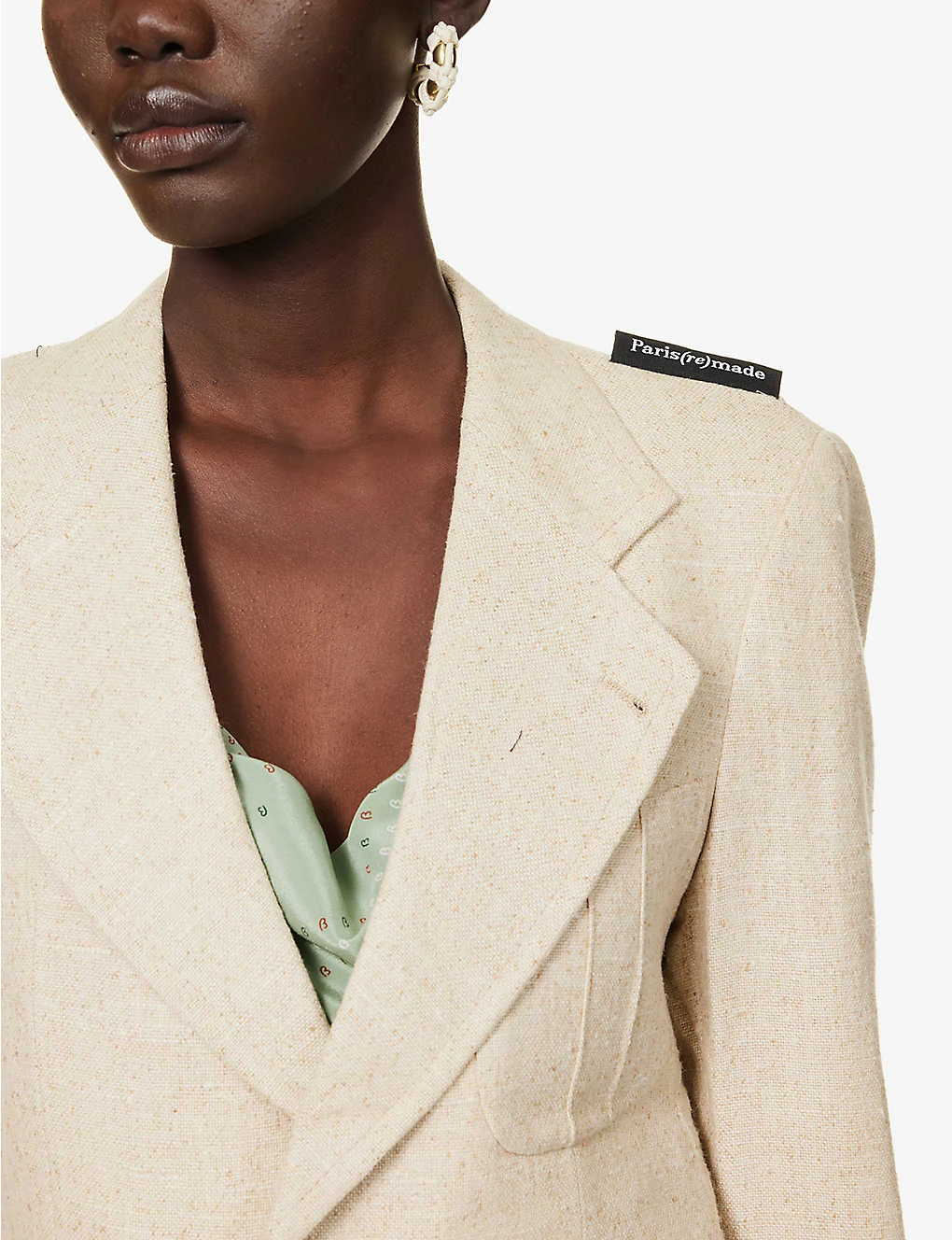 Single-breasted Notch-lapel Upcycled Blazer 5 Single-breasted Notch-lapel Upcycled Blazer - Image 5