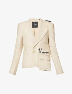 Single-breasted Notch-lapel Upcycled Blazer