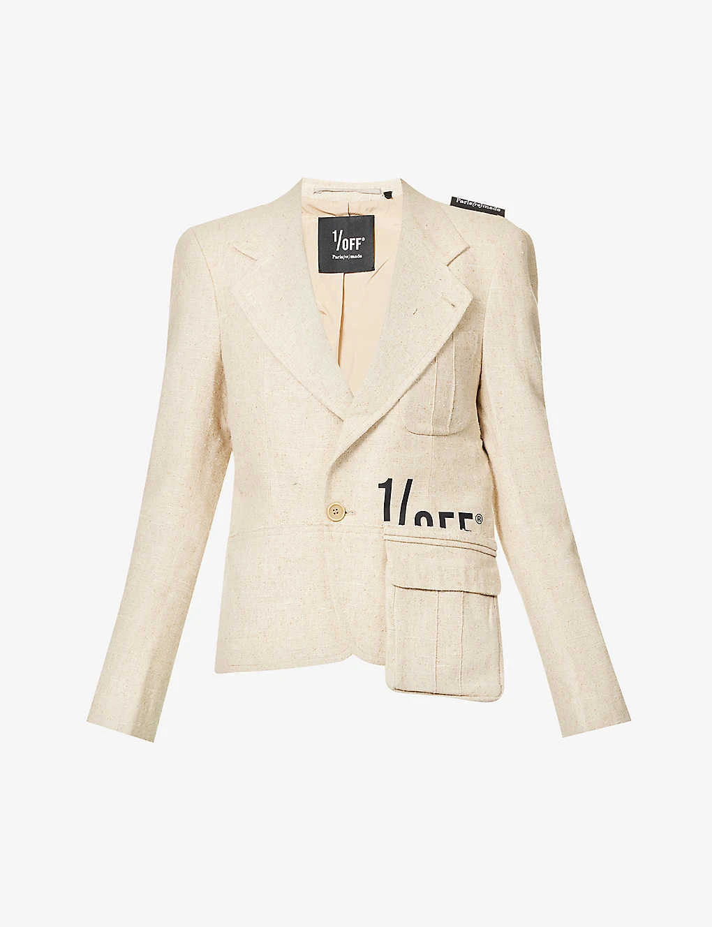 Single-breasted Notch-lapel Upcycled Blazer 1 Single-breasted Notch-lapel Upcycled Blazer