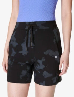 Sweaty Betty "Explorer 5.5"" Fade-print High-rise Stretch-woven Shorts" -Women Clothing Store R04150384 BLACKFADEPRINT ALT04