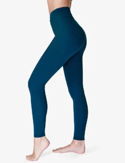 Sweaty Betty All Day Wrap-waist High-rise 7/8 Stretch-jersey Leggings -Women Clothing Store R04150396 COLOSSALBLUE ALT02
