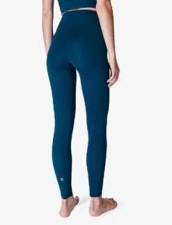 Sweaty Betty All Day Wrap-waist High-rise 7/8 Stretch-jersey Leggings -Women Clothing Store R04150396 COLOSSALBLUE ALT03