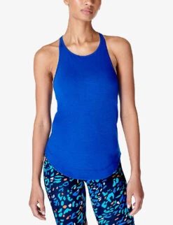 Sweaty Betty Breathe Easy Run Stretch Recycled-polyester Tank Top -Women Clothing Store R04150460 LIGHTNINGBLUE ALT02