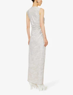 Helmut Lang Tie-dye Stretch-woven Maxi Dress -Women Clothing Store R04150593 WATERPRINT ALT03