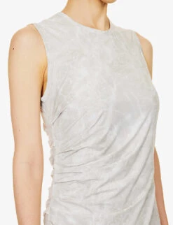 Helmut Lang Tie-dye Stretch-woven Maxi Dress -Women Clothing Store R04150593 WATERPRINT ALT04