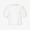 Weekend Max Mara Manico Semi-sheer Puff-sleeve Cotton Shirt
