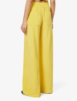 ME AND EM Wide-leg Towelling-texture Cotton Trousers -Women Clothing Store R04151474 SUPERLEMON ALT03