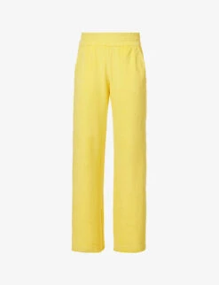 ME AND EM Wide-leg Towelling-texture Cotton Trousers