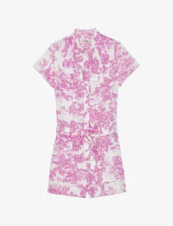 Zadig & Voltaire Cookis Toile-de-Jouy-print Organic-cotton Playsuit