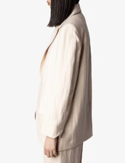 Zadig & Voltaire Violet Textured-woven Blazer -Women Clothing Store R04151945 POUDRE ALT04