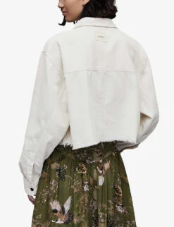 AllSaints Ziva Patch-pocket Long-sleeve Cord Cotton-blend Shirt -Women Clothing Store R04152365 ALMONDWHITE ALT03