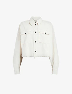Women Clothing Store 9 AllSaints Ziva Patch-pocket Long-sleeve Cord Cotton-blend Shirt