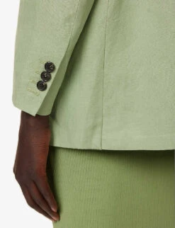 THEORY Galena Relaxed-fit Linen Blazer -Women Clothing Store R04152390 LEAF ALT05