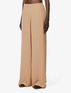 THEORY Wide-leg Elasticated-waist Woven Trousers -Women Clothing Store R04152395 SADDLE ALT02