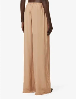 THEORY Wide-leg Elasticated-waist Woven Trousers -Women Clothing Store R04152395 SADDLE ALT03