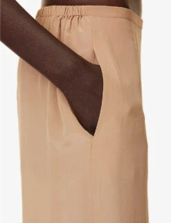 THEORY Wide-leg Elasticated-waist Woven Trousers -Women Clothing Store R04152395 SADDLE ALT04