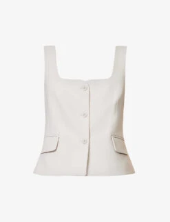 Leni Square-neck Woven Waistcoat
