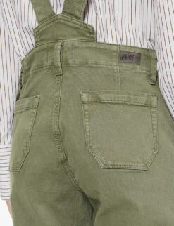 Paige Mayslie Square-neck Stretch-denim Dungarees -Women Clothing Store R04153169 VINTAGEIVYGREEN ALT04