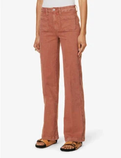 Paige Leenah Wide-leg High-rise Stretch-denim Jeans -Women Clothing Store R04153187 VINTAGEBURNTTERRACOTTA ALT02