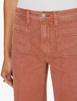 Paige Leenah Wide-leg High-rise Stretch-denim Jeans -Women Clothing Store R04153187 VINTAGEBURNTTERRACOTTA ALT04