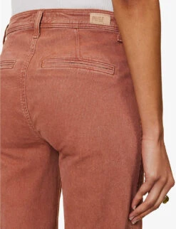 Paige Leenah Wide-leg High-rise Stretch-denim Jeans -Women Clothing Store R04153187 VINTAGEBURNTTERRACOTTA ALT05