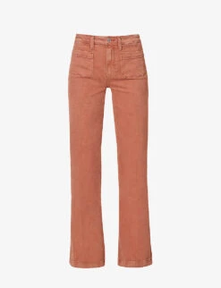 Paige Leenah Wide-leg High-rise Stretch-denim Jeans