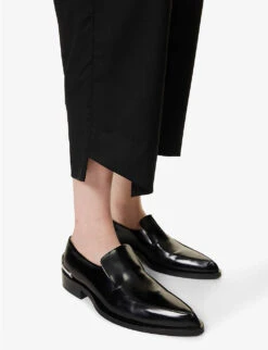 Dominate Wide-leg Dropped-crotch Wool Trousers -Women Clothing Store R04153453 BLACKWOOL ALT04