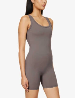 Ultimate Scoop-neck Sleeveless Stretch-woven Unitard -Women Clothing Store R04153497 COCOA ALT02