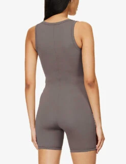 Ultimate Scoop-neck Sleeveless Stretch-woven Unitard -Women Clothing Store R04153497 COCOA ALT03