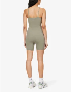 Ultimate Scoop-neck Stretch-woven Playsuit -Women Clothing Store R04153525 OLIVEGREEN ALT03
