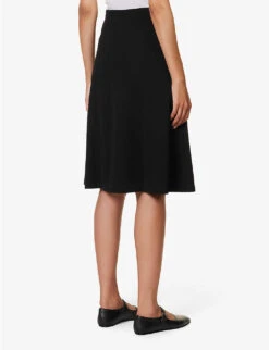 Vince Smocked Mid-rise Woven Midi Skirt 8 Vince Smocked Mid-rise Woven Midi Skirt -Women Clothing Store R04154651 BLACK ALT03