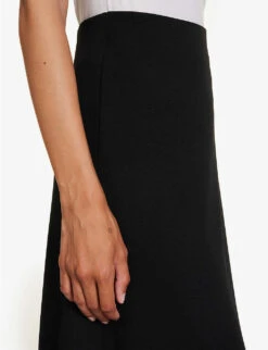 Vince Smocked Mid-rise Woven Midi Skirt 9 Vince Smocked Mid-rise Woven Midi Skirt -Women Clothing Store R04154651 BLACK ALT04