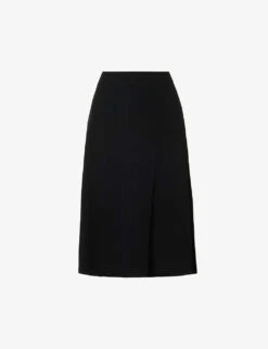 Vince Smocked Mid-rise Woven Midi Skirt