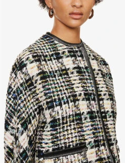 Alexander McQueen Round-neck Cropped Tweed Woven Jacket -Women Clothing Store R04154709 MULTICOLOUR ALT04