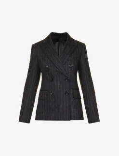 Max Mara Ofride Striped Double-breasted Wool-blend Jacket