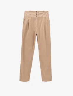 Ikks Belted Straight-leg High-rise Cotton Trousers