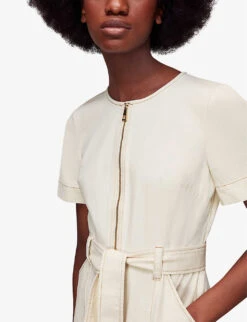 Whistles Cropped Denim Jumpsuit -Women Clothing Store R04156815 CREAM ALT04