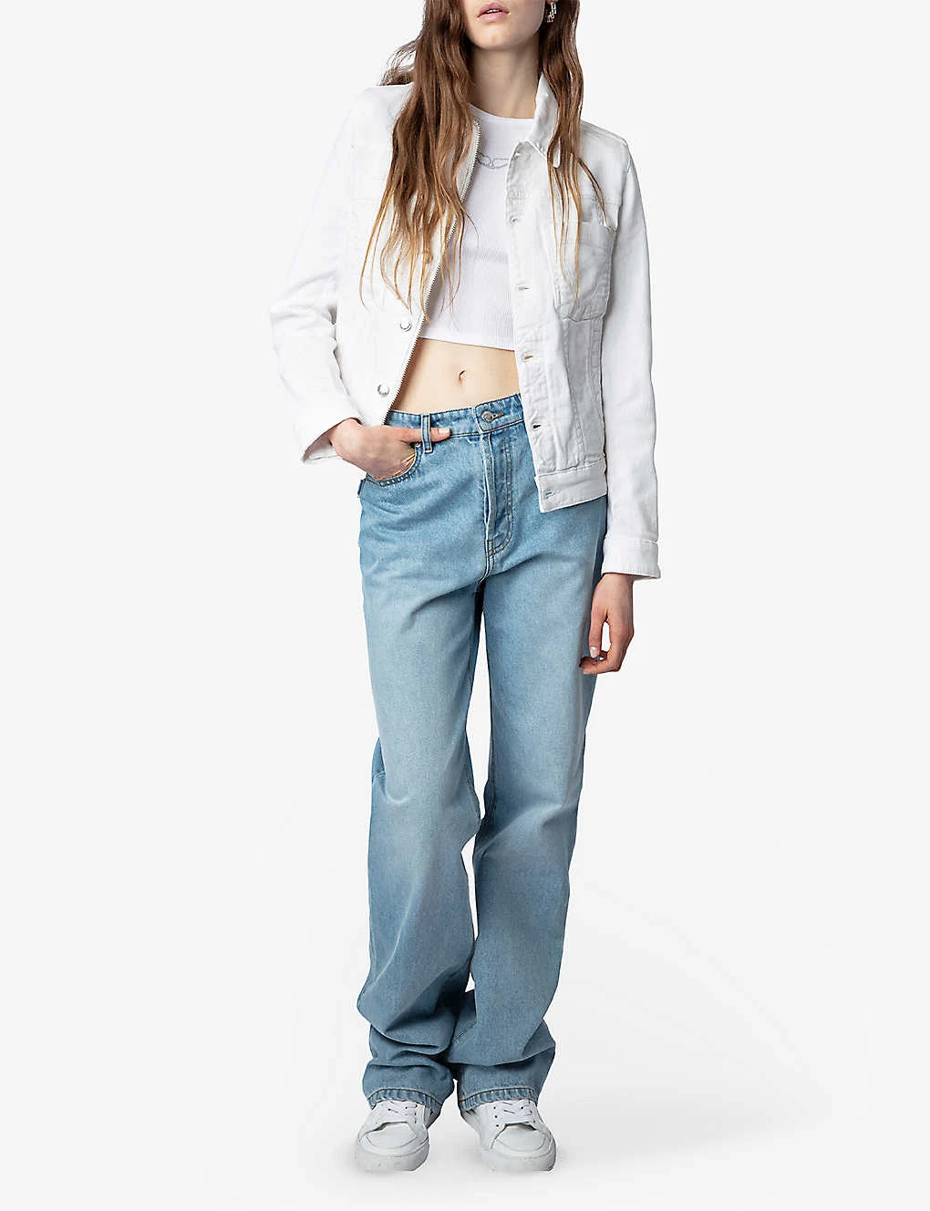 Zadig & Voltaire Kiomy Patch-pocket Stretch-denim Jacket 2 Zadig & Voltaire Kiomy Patch-pocket Stretch-denim Jacket - Image 2