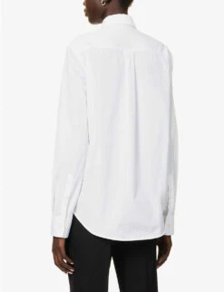 Classic Buttoned-cuffs Cotton Shirt 9 Classic Buttoned-cuffs Cotton Shirt -Women Clothing Store R04158206 WHITE ALT03